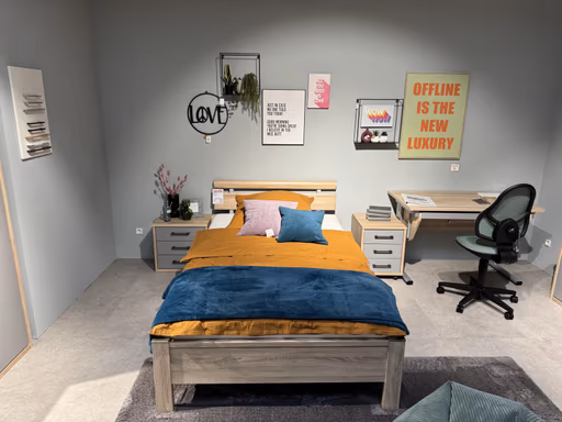 Jugendzimmer / Appartement Bett Achat mit Nachtkommode